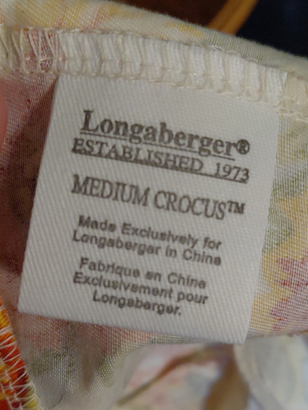 2007 Med LONGABERGER crocus Basket. - Picture 8 of 9